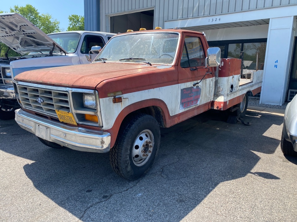 1982 Ford F350 retro aesthetic classic truck front view Black Wolf Automotive