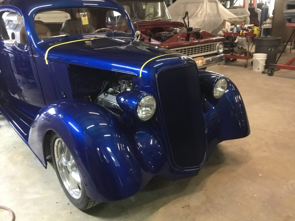 1935 Chevy Coupe after Black Wolf Auto body restoration