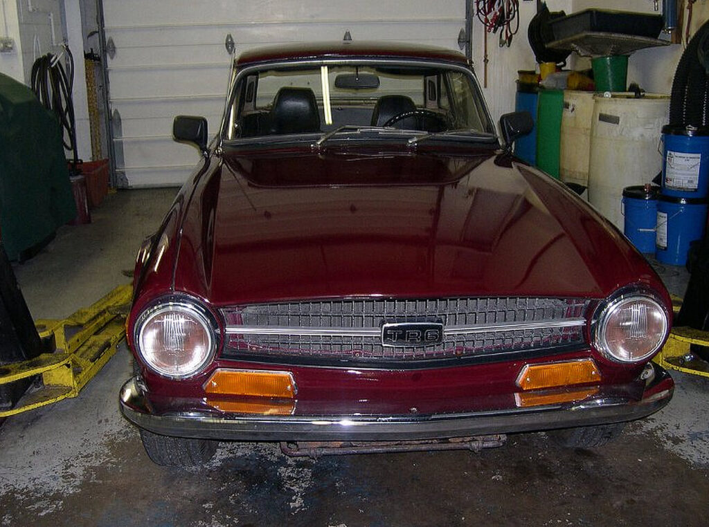 1972 Triumph TR6 red restoration at Black Wolf Automotive