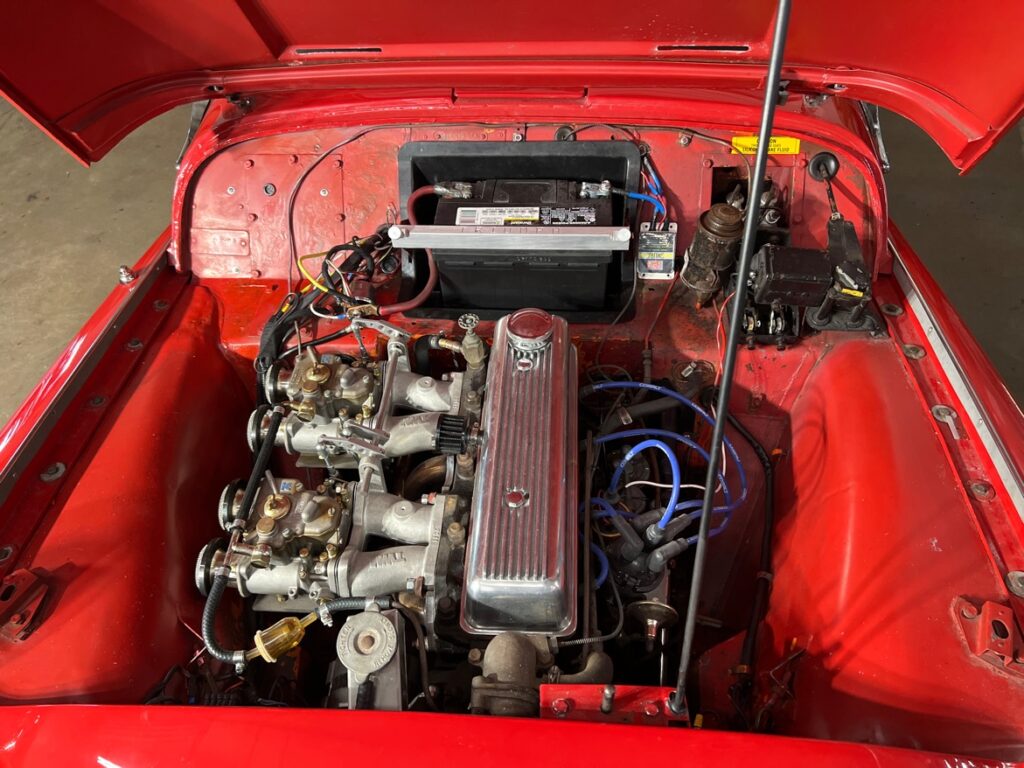 1957 Triumph TR3 engine bay restoration