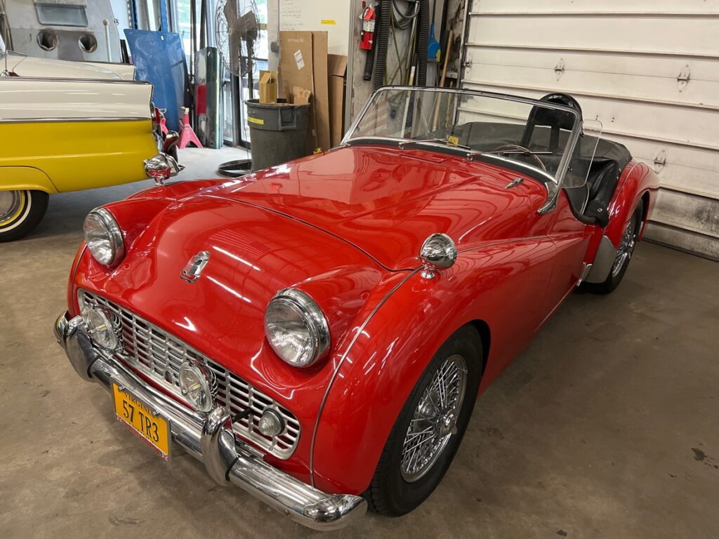 1957 Triumph TR3 restoration front view