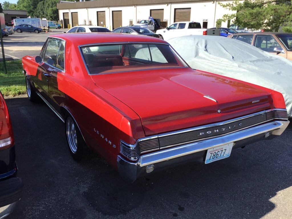 Red1965 Pontiac Lemans rear view