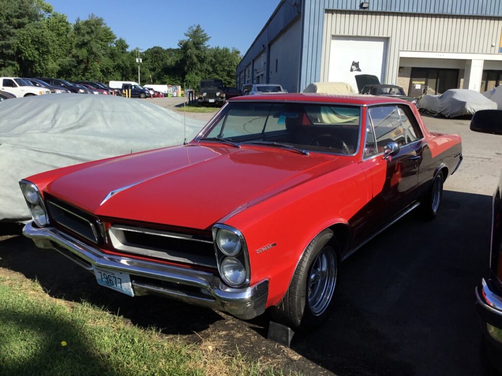 1965 Pontiac Lemans painted red front view