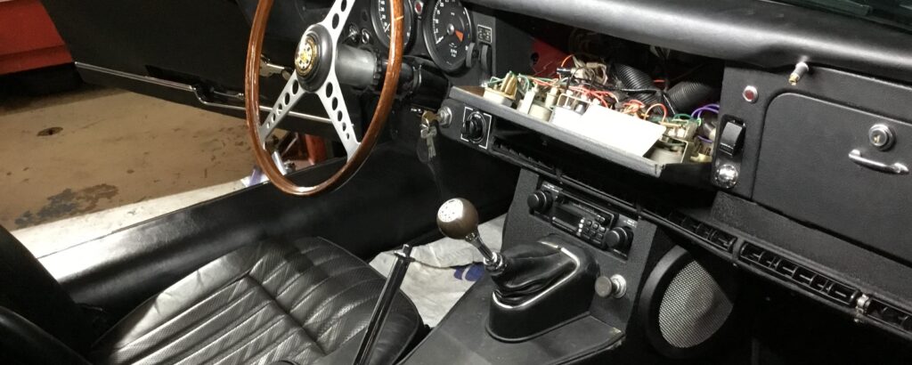 1969 Jaguar XKE electrical repair interior restoration Black Wolf Automotive Specialties