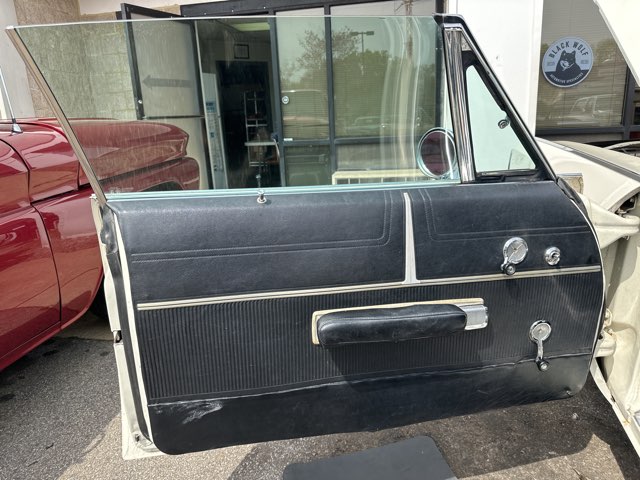 Classic car door after restoration