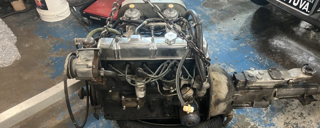 1976 Triumph TR6 engine removed & restored by Black Wolf Auto