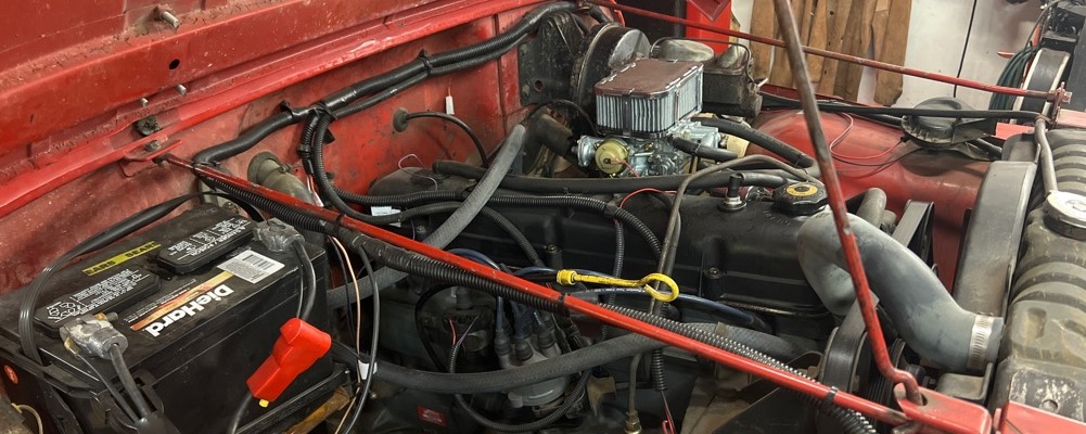 1986 Jeep CJ7 engine bay 