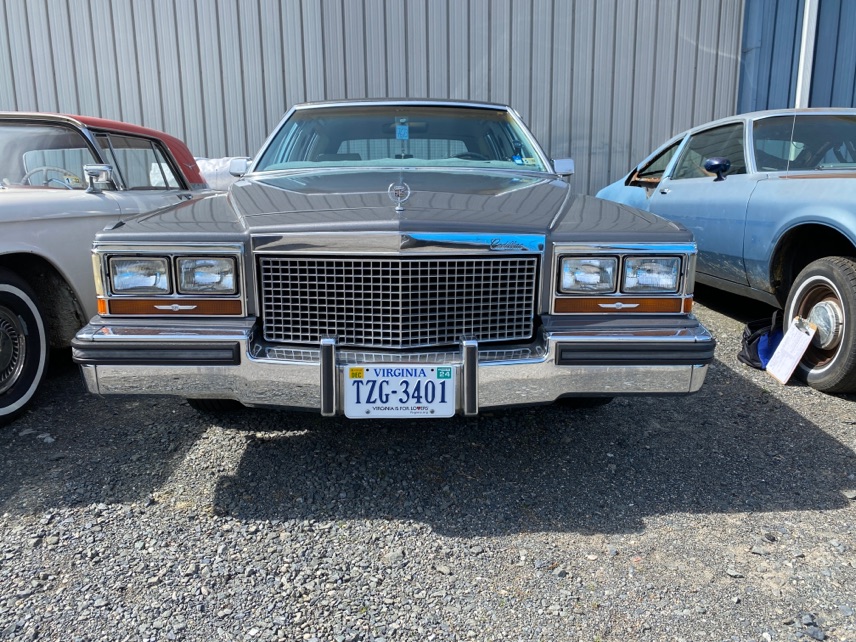 1987 Cadillac Brougham classic car grey front view