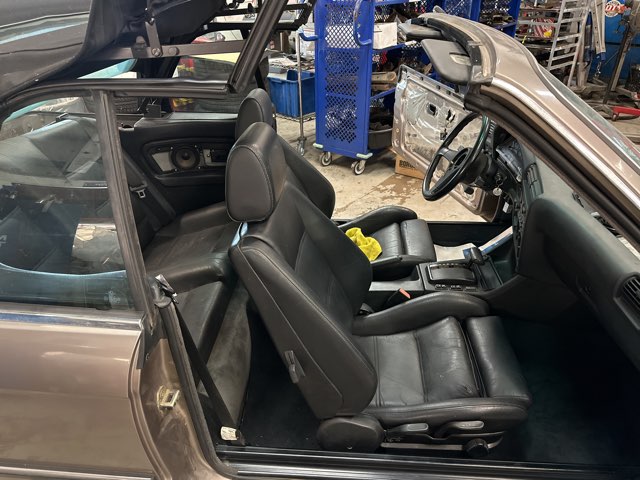 1988 BMW 325I interior after Black Wolf Auto restoration