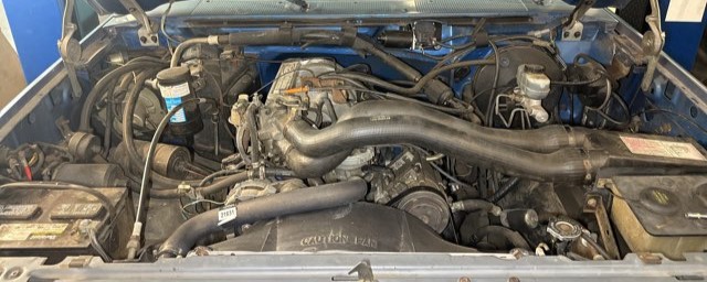 1989 Ford Bronco engine before Black Wolf Auto restoration